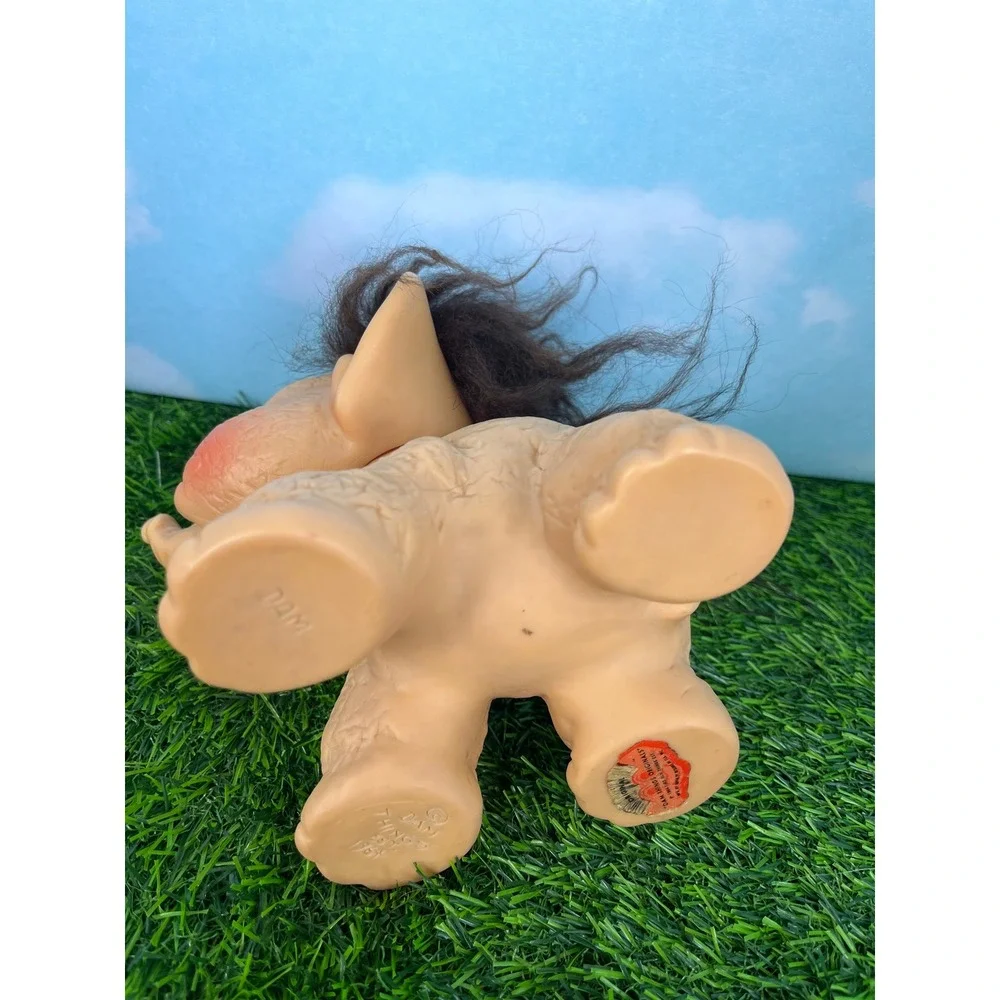 Vintage Dam Things Originals Elephant Troll Doll Brown Hair Amber Eyes 1964